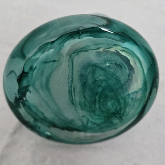 Green Glass Desk Pen Holder & Paperweight - Picture 2 of 5